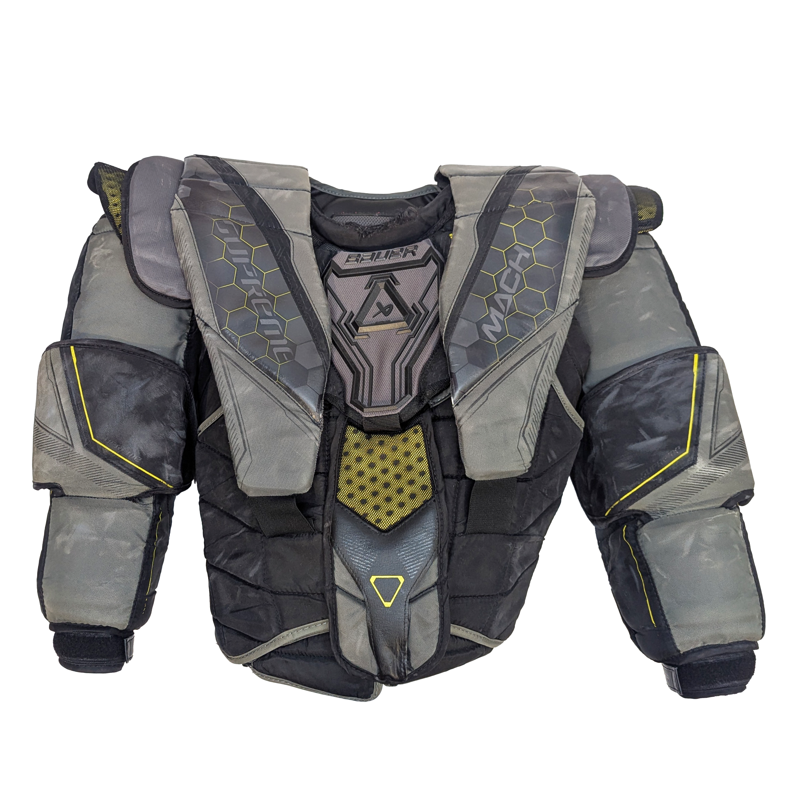 Bauer Supreme Mach - Plastron de gardien d'occasion (noir/jaune)